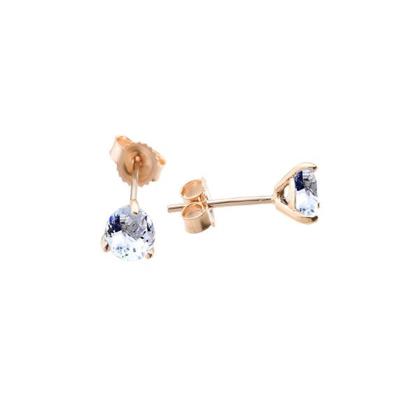 Aquamarine Classic Gemstone Stud Earrings in 9ct Gold