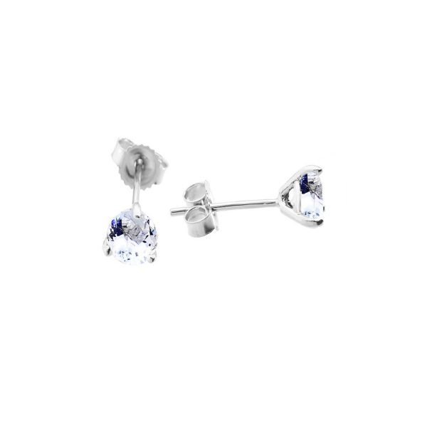 Aquamarine Classic Gemstone Stud Earrings in 9ct White Gold