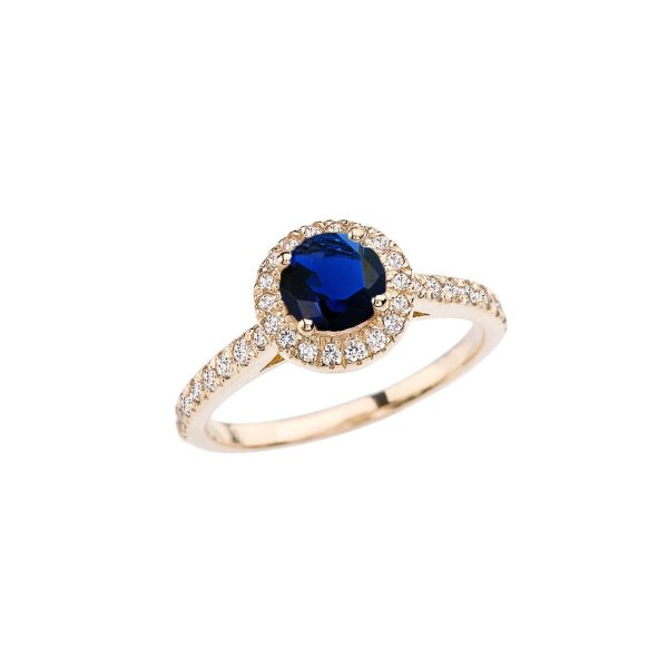 Sapphire Karma Halo Gemstone Ring in 9ct Gold