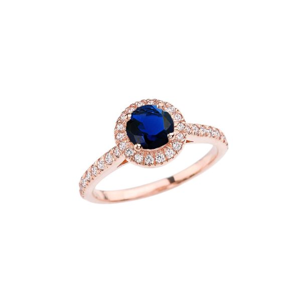 Sapphire Karma Halo Gemstone Ring in 9ct Rose Gold