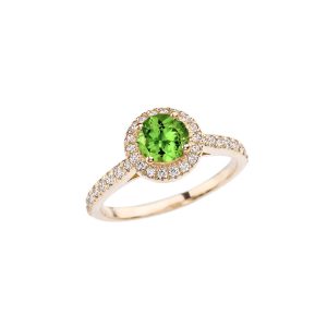 Peridot Karma Halo Gemstone Ring in 9ct Gold