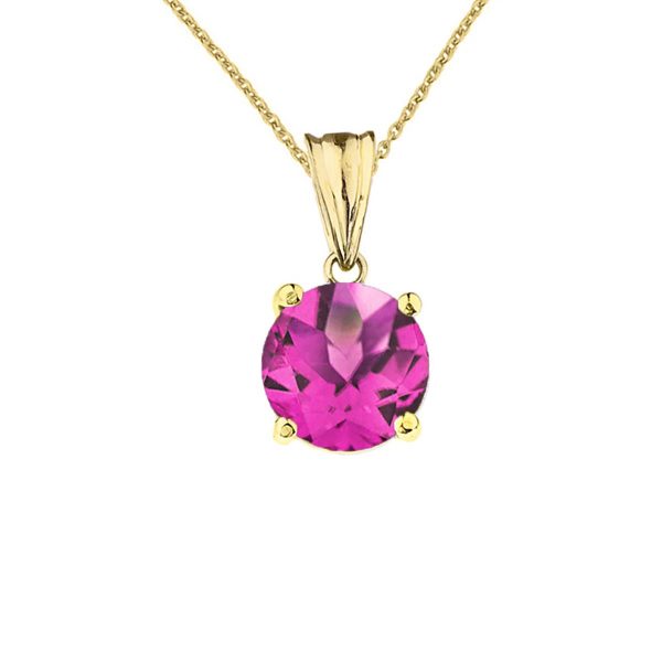 Alexandrite Simple Solo Gemstone Pendant Necklace in 9ct Gold