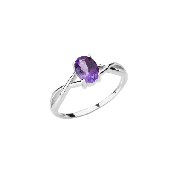 Amethyst Infinity Band Gemstone Ring in 9ct White Gold