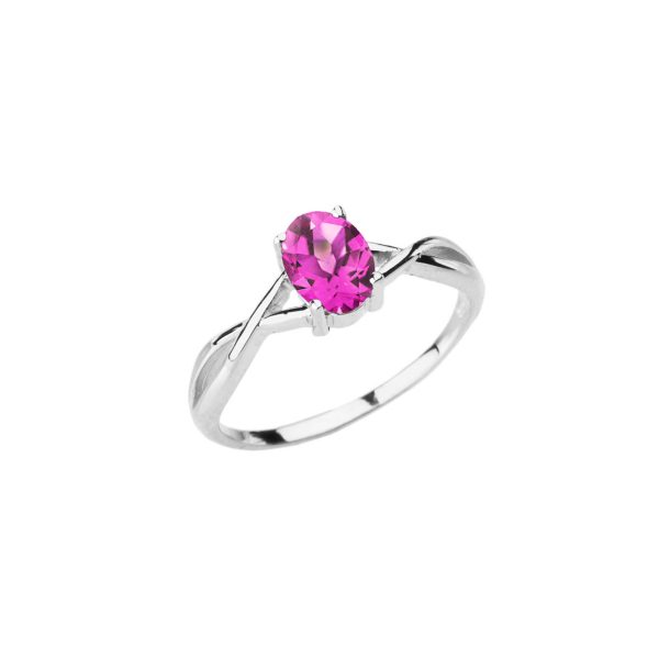 Alexandrite Infinity Band Gemstone Ring in 9ct White Gold