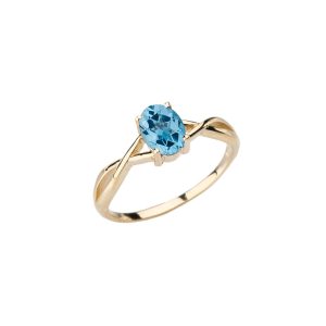 Blue Topaz Infinity Band Gemstone Ring in 9ct Gold