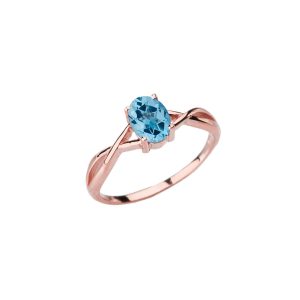 Blue Topaz Infinity Band Gemstone Ring in 9ct Rose Gold