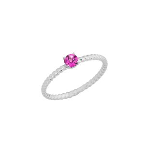 Alexandrite Delicate Embellished Open Heart Ring in 9ct White Gold