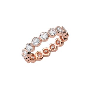 CZ Chic Motif Ring in 9ct Rose Gold