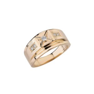 Men's CZ Chunky Classy Ring in 9ct Gold