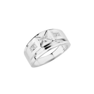 Men's Diamond Chunky Classy Ring, 0.15 ct in 9ct White Gold