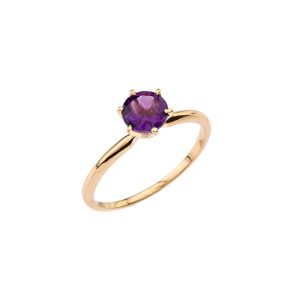 Amethyst Classic Gemstone Ring in 9ct Gold