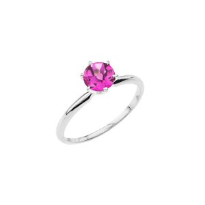 Alexandrite Classic Gemstone Ring in 9ct White Gold