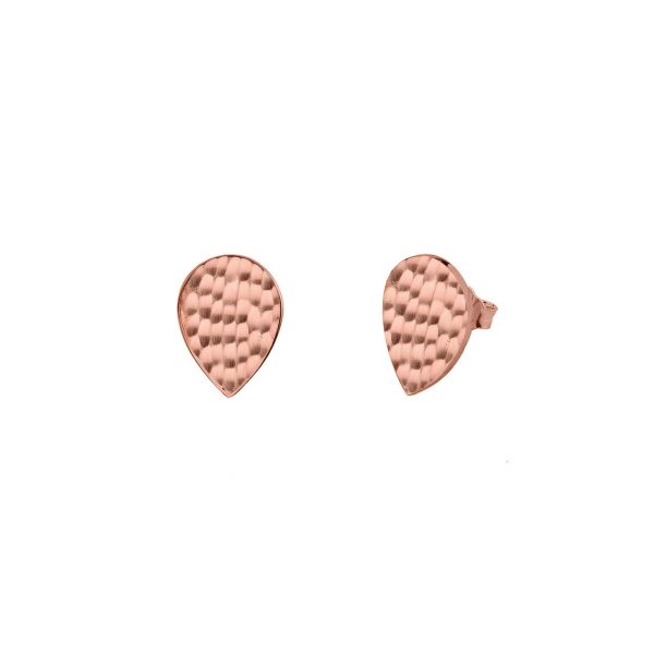 Hammered Earrings in 9ct Rose Gold
