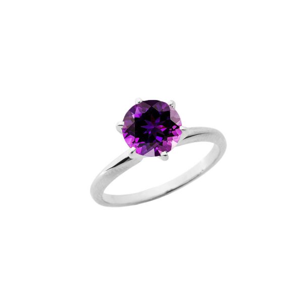 Amethyst Ring in 9ct White Gold