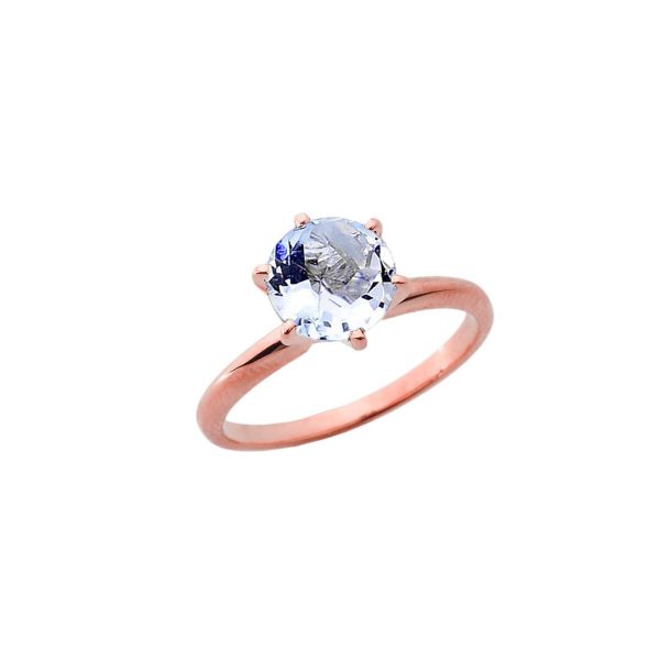 Aquamarine Ring in 9ct Rose Gold