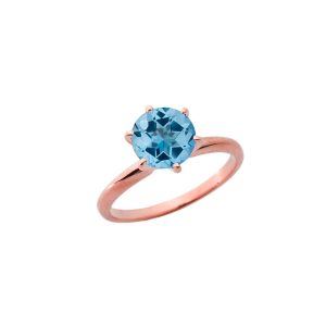 Blue Topaz Ring in 9ct Rose Gold