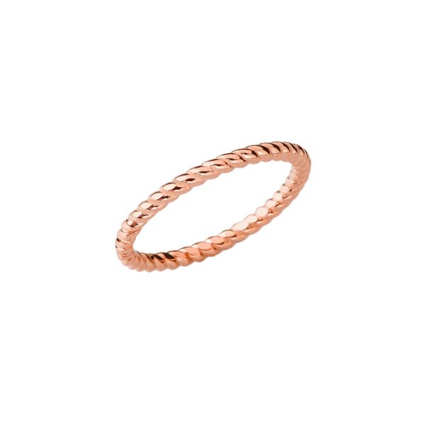 Chic Rope Ring in 9ct Rose Gold