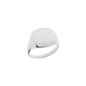 Classic Square Signet Ring in 9ct White Gold