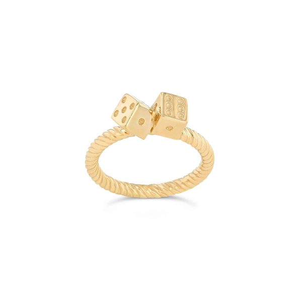 Men's Dice Rope Ring in 9ct Gold