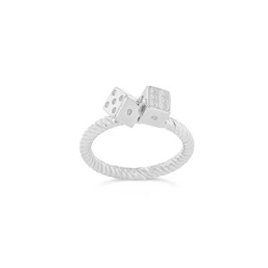 Men's Dice Rope Ring in Sterling Silver