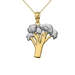 Broccoli Pendant Necklace in 9ct Gold