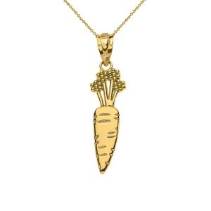 Carrot Charm Pendant Necklace in 9ct Gold