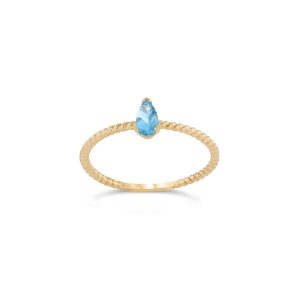 Blue Topaz Vertical Stackable Ring in 9ct Gold