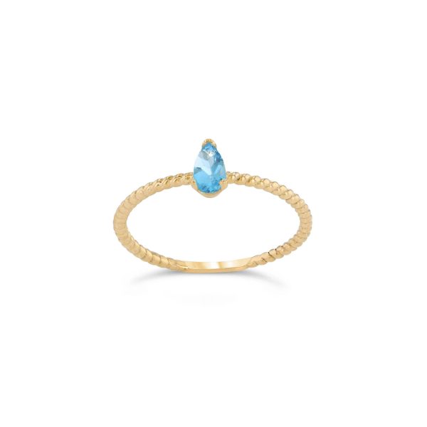 Blue Topaz Vertical Stackable Ring in 9ct Gold