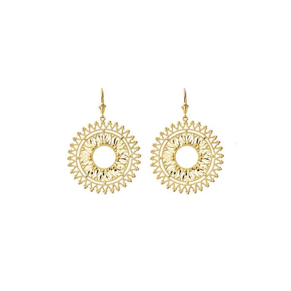 Artisanal Bohemian Drop Earrings in 9ct Gold