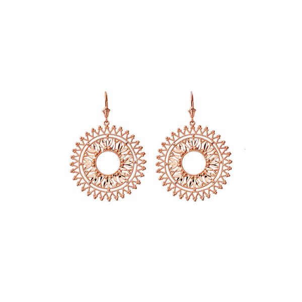 Artisanal Bohemian Drop Earrings in 9ct Rose Gold