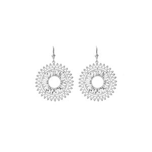 Artisanal Bohemian Drop Earrings in 9ct White Gold