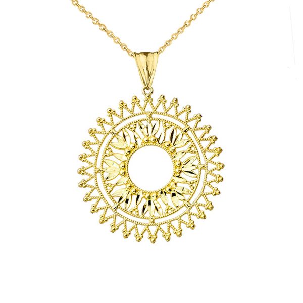 Statement Bohemian Pendant Necklace in 9ct Gold