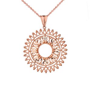 Statement Bohemian Pendant Necklace in 9ct Rose Gold