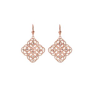 Embellished Boho Drop Earrings in 9ct Rose Gold