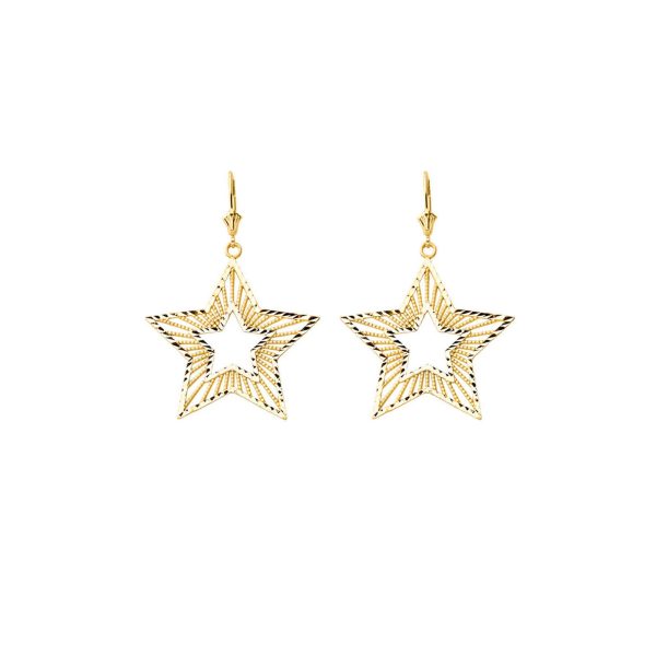 Sleek Boho Star Drop Earrings in 9ct Gold