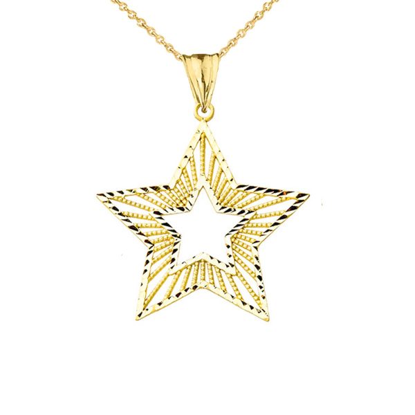 Boho Star Pendant Necklace in 9ct Gold