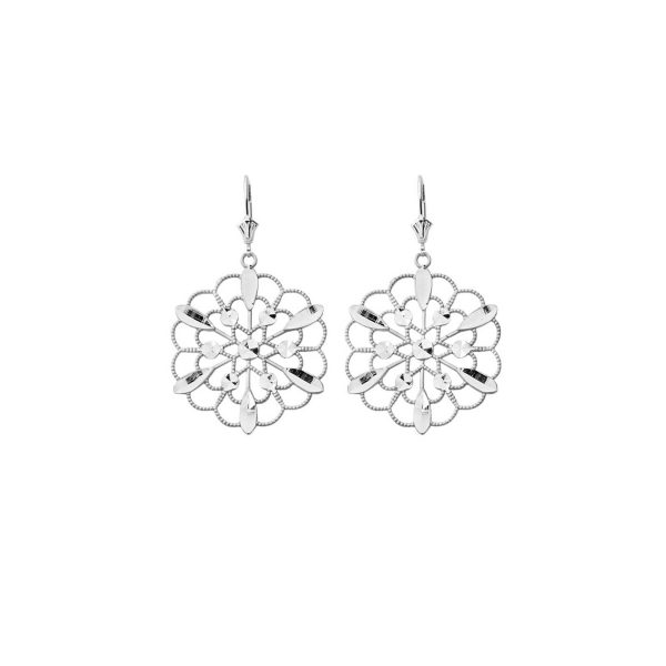 Floral Boho Drop Earrings in Sterling Silver