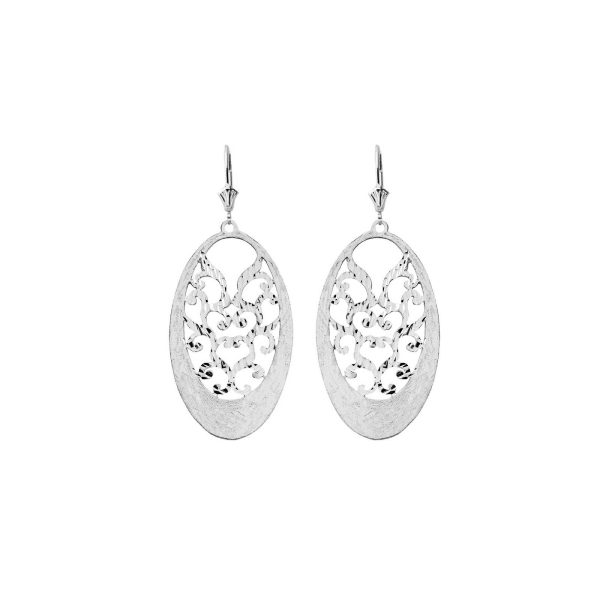 Boho Drop Earrings in 9ct White Gold