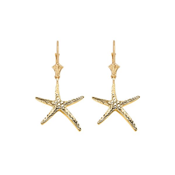 Statement Starfish Drop Earrings in 9ct Gold