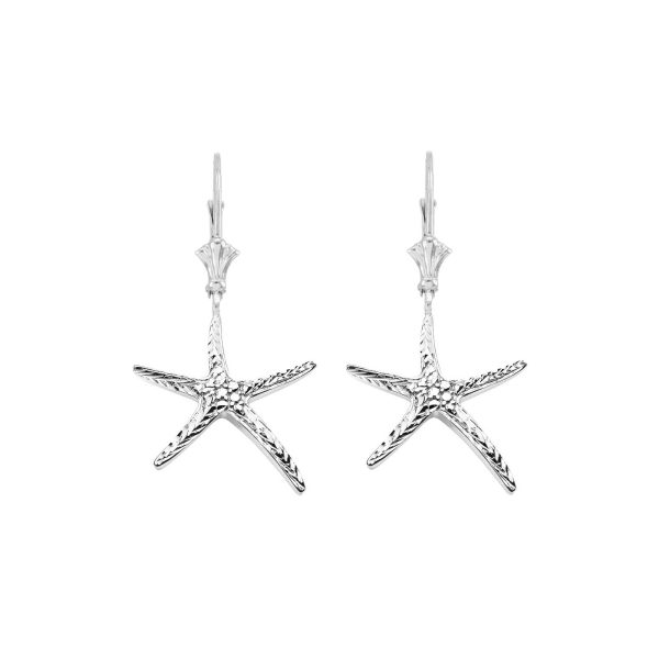 Statement Starfish Drop Earrings in Sterling Silver