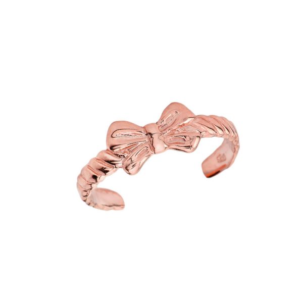 Bow Tie Toe Ring in 9ct Rose Gold