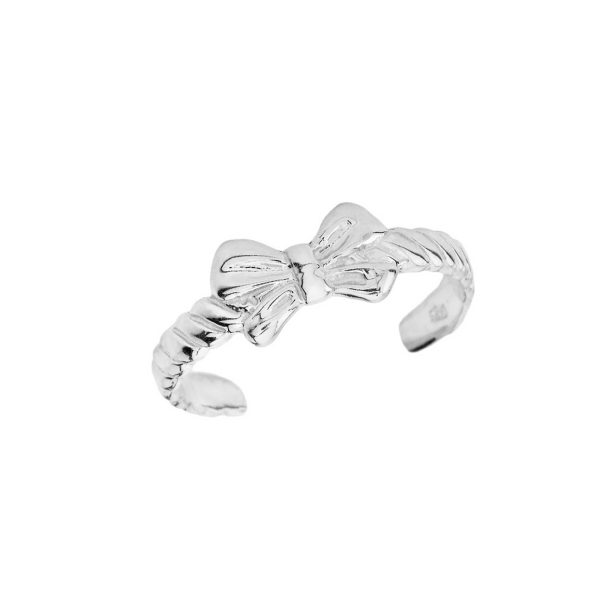 Bow Tie Toe Ring in Sterling Silver