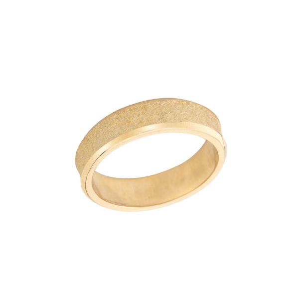 Men's Rock Satin Wedding Ring in 9ct Gold