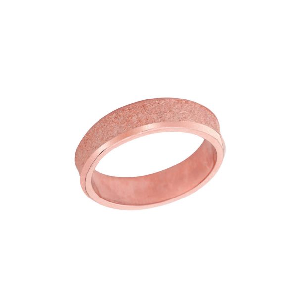 Men's Rock Satin Wedding Ring in 9ct Rose Gold