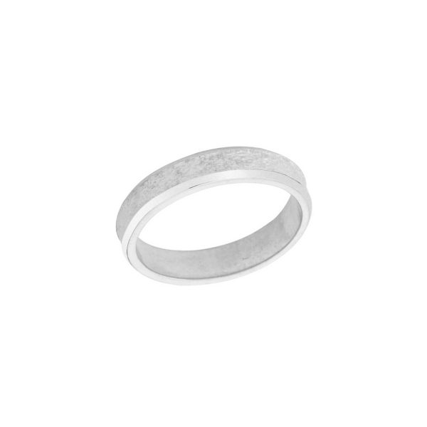 Men's Rock Satin Wedding Ring in Sterling Silver