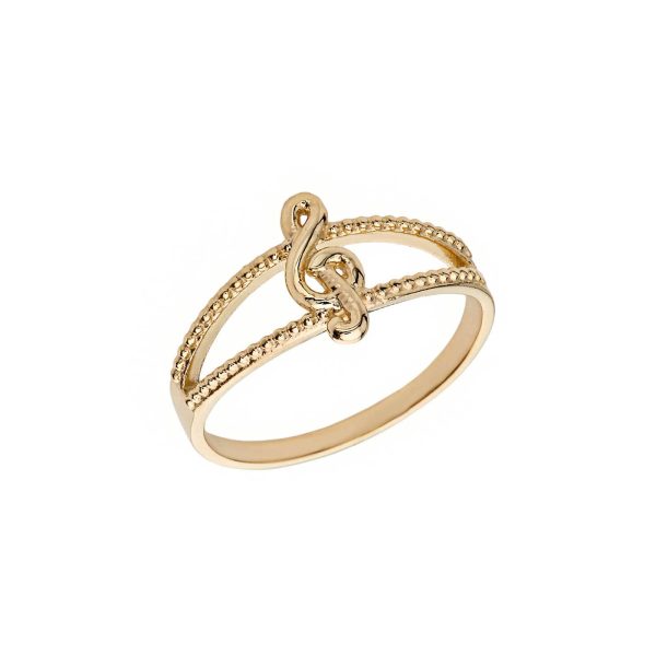 Textured Treble Clef Ring in 9ct Gold