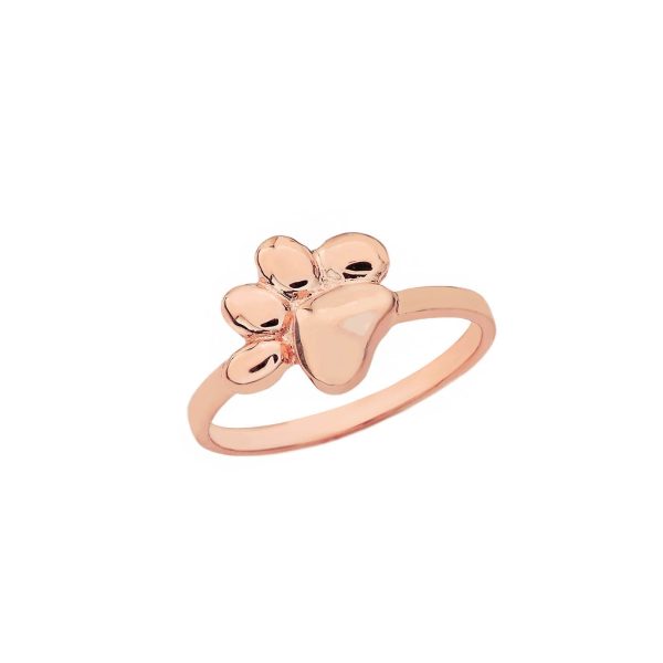 Cat Pawprint Ring in 9ct Rose Gold