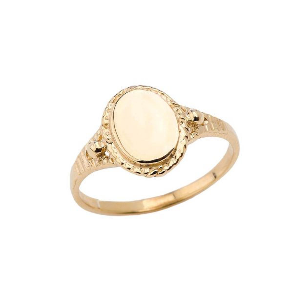 Textured Oval Ring in 9ct Gold