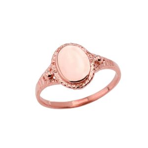 Textured Oval Ring in 9ct Rose Gold