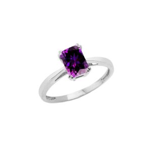 Amethyst Classic Gemstone Ring in Sterling Silver